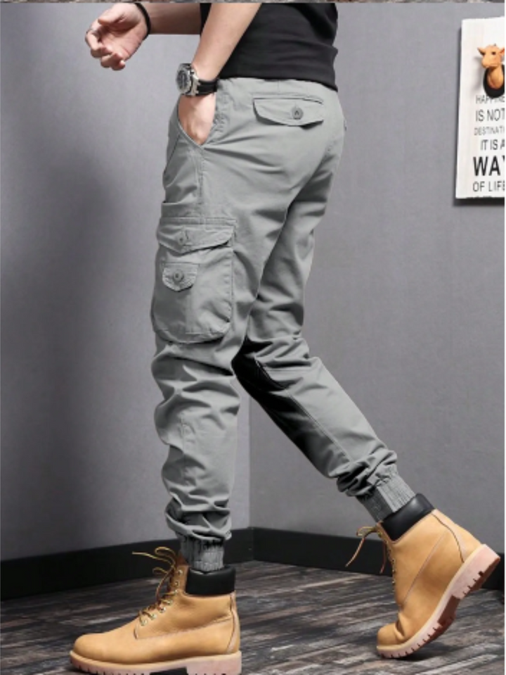 Evy | Sleek Tapered Cargo Trousers With Multi-Pocket Utility Design
