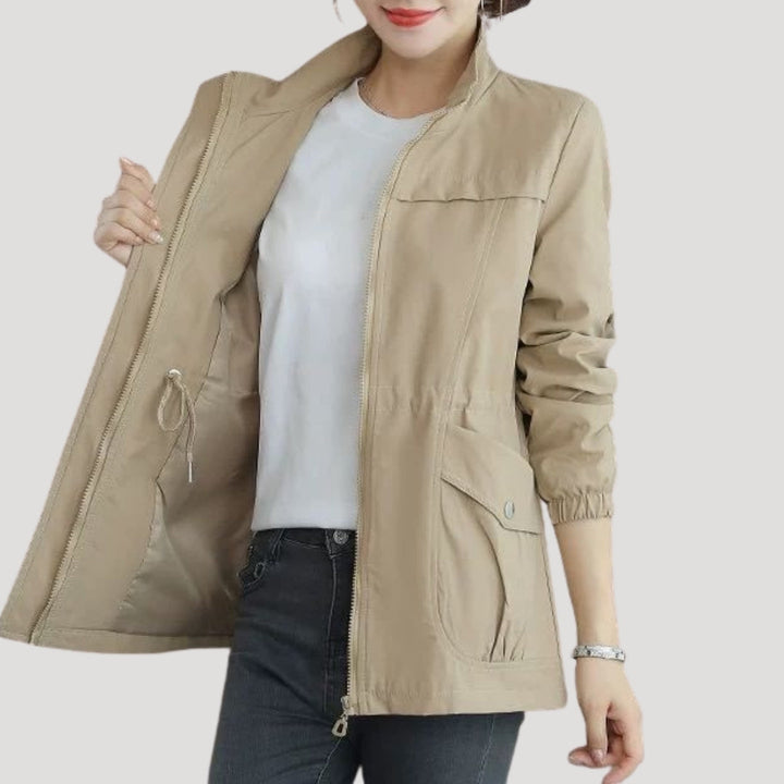Harlow | Elegant Lightweight Waterproof Windbreaker With Drawstring Waist