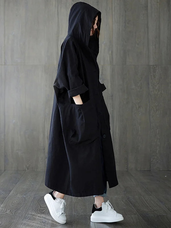 Kira | Elegant Long Waterproof Trench Coat with Hood