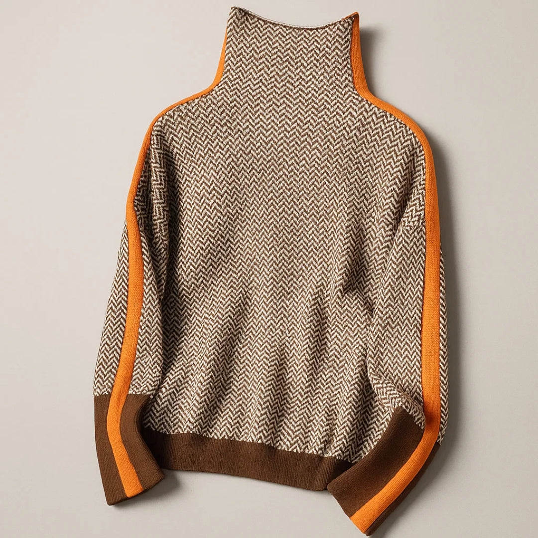 Ella | High Neck Pattern Sweater