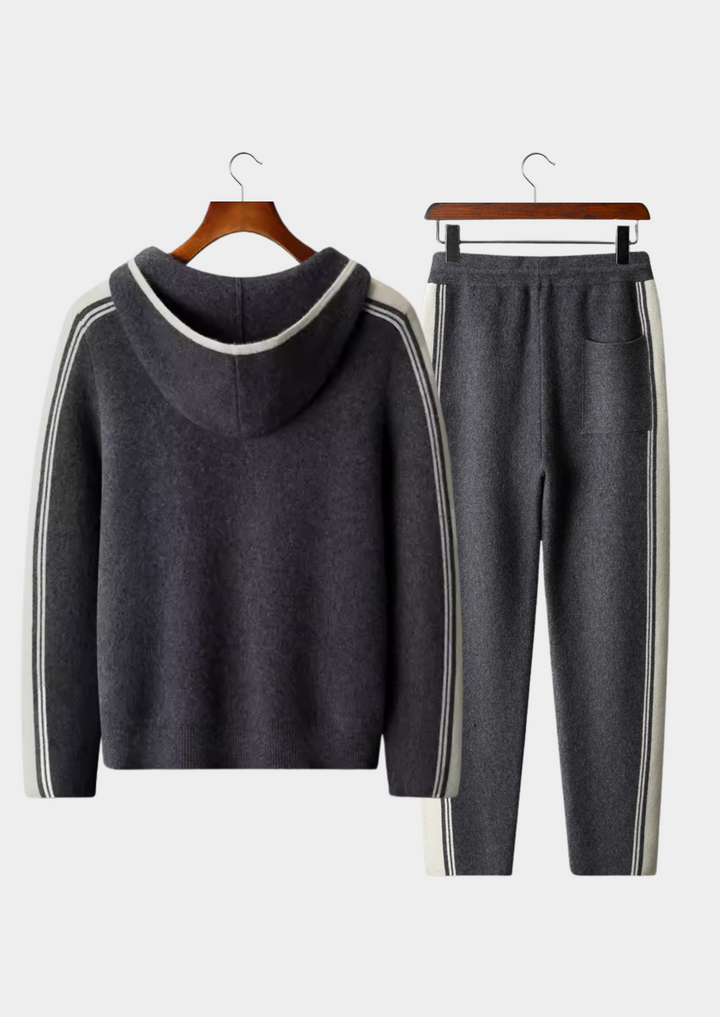 Damien | Luxury Cashmere Tracksuit Set - Navy Zip-Up Hoodie