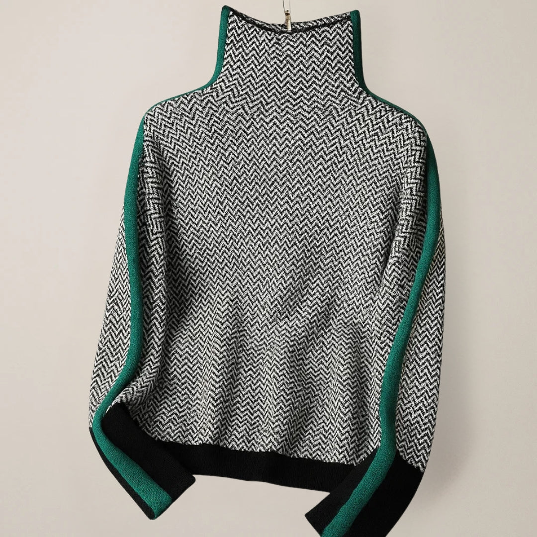 Ella | High Neck Pattern Sweater