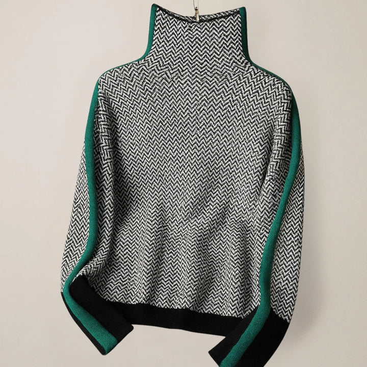 Ella | High Neck Pattern Sweater