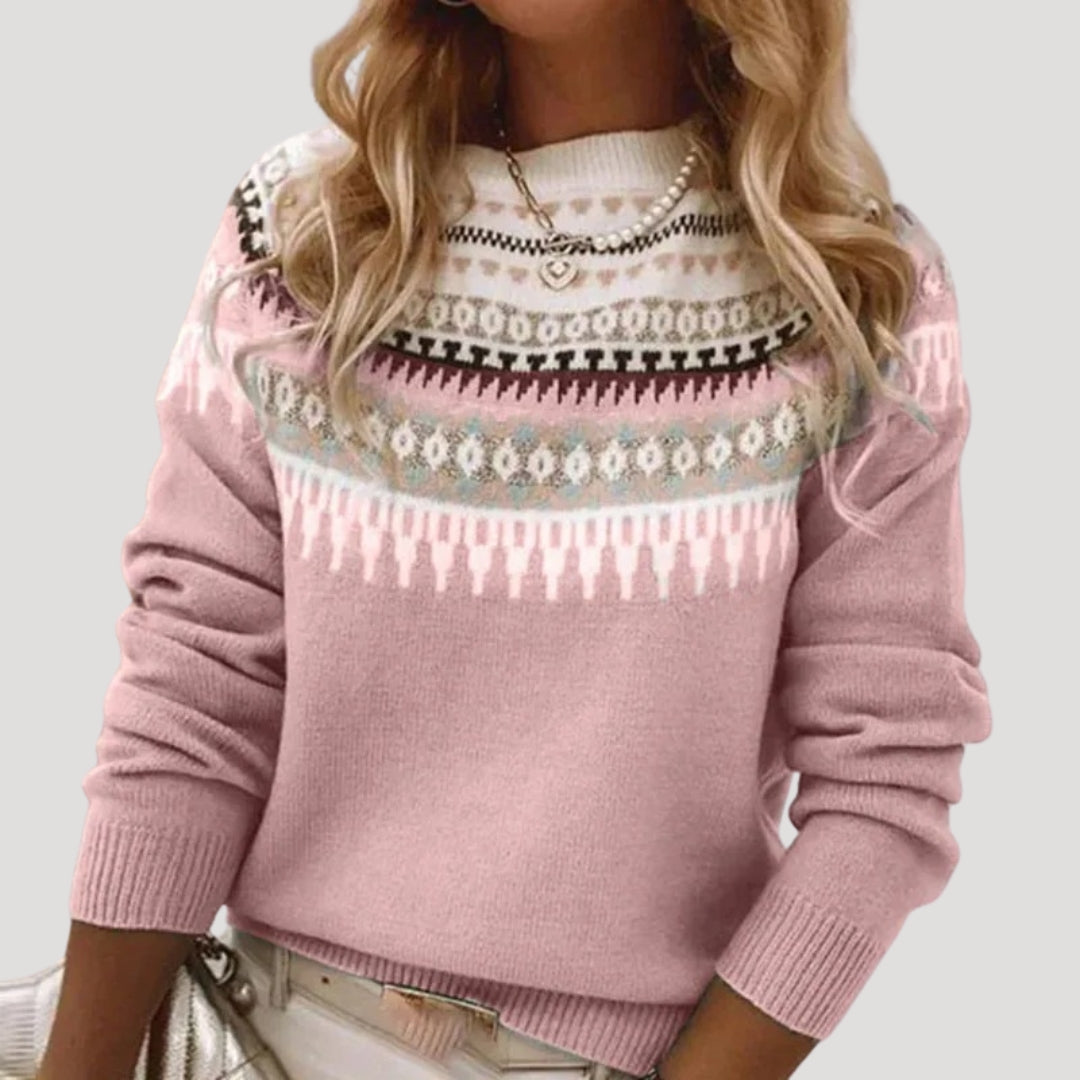 Felicity | Elegant Fair Isle Knitted Winter Jumper With Nordic Pattern