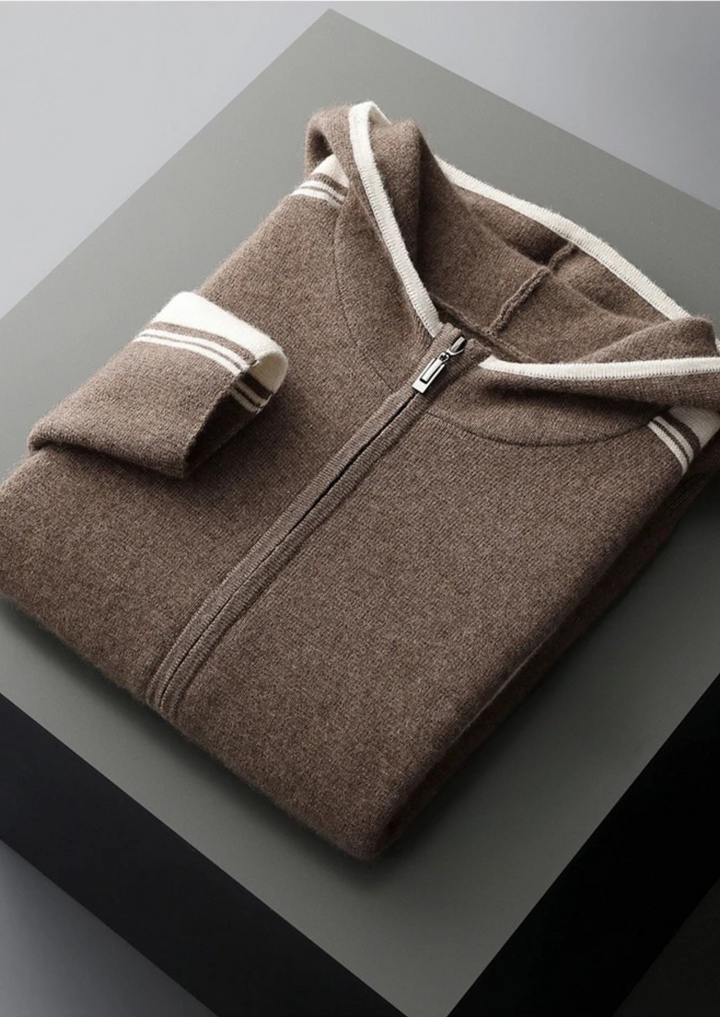 Damien | Luxury Cashmere Tracksuit Set - Navy Zip-Up Hoodie