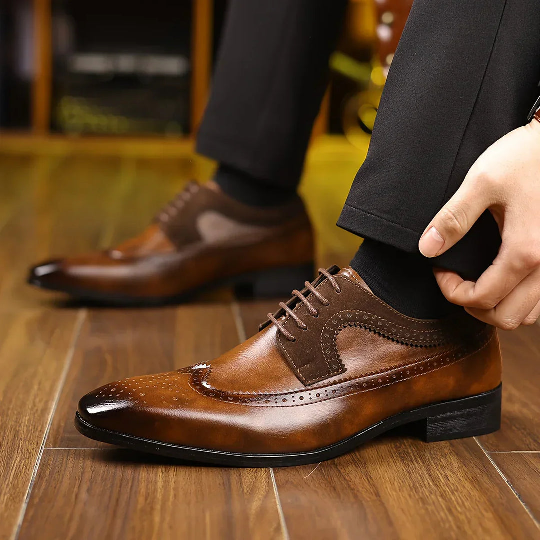Demetrius | Elegant Wingtip Oxford Leather Dress Shoes Men