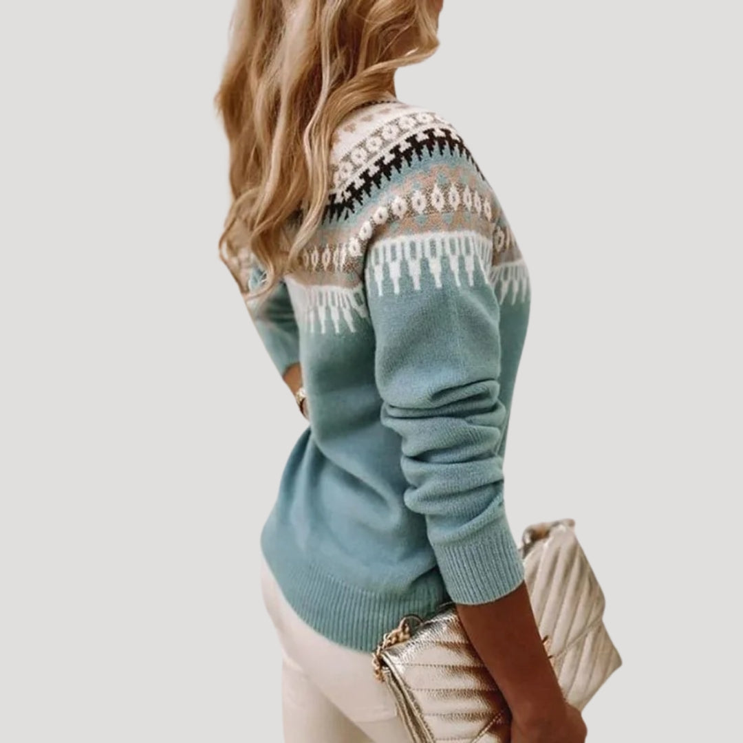 Felicity | Elegant Fair Isle Knitted Winter Jumper With Nordic Pattern