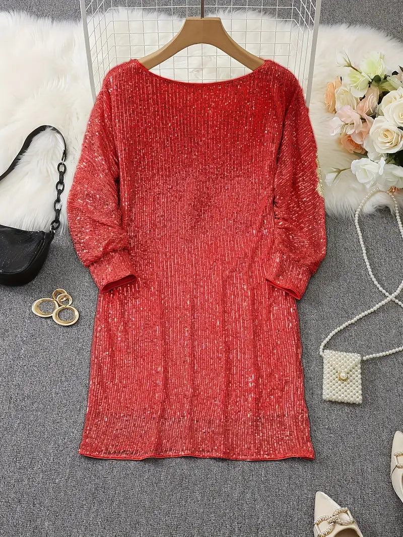Felicity | Elegant Off-Shoulder Sequin Mini Party Dress