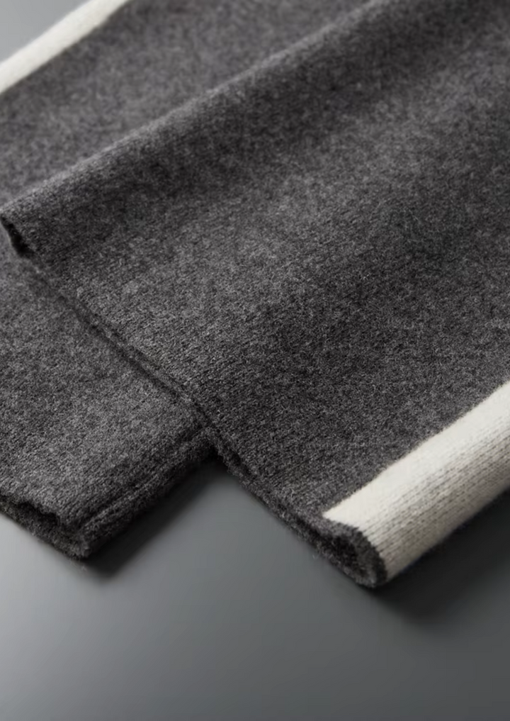 Renee | Elegant Wide Leg Cashmere Trousers With Drawstring