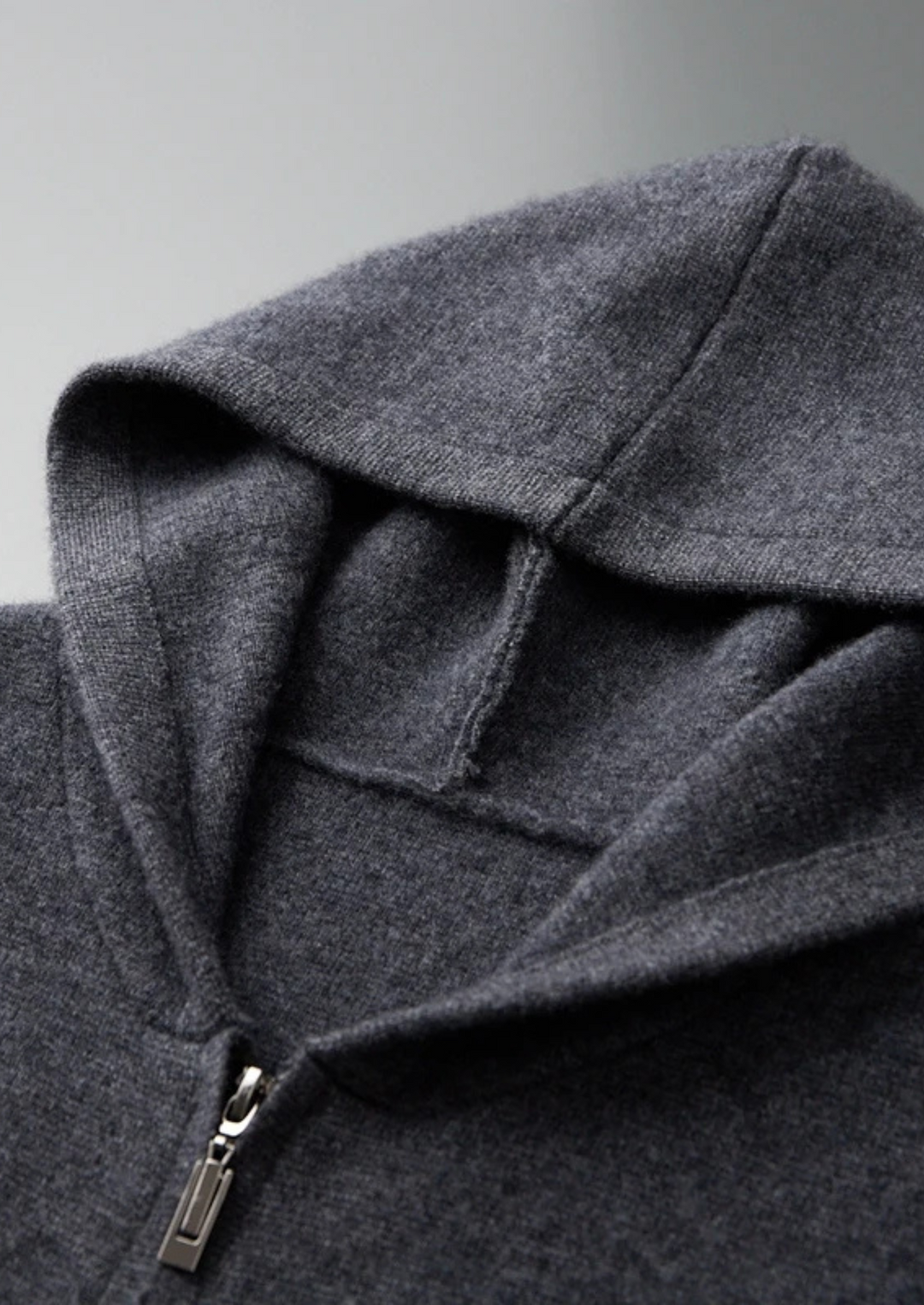 Tobias | Premium Cashmere Zip Up Hoodie Men - Charcoal