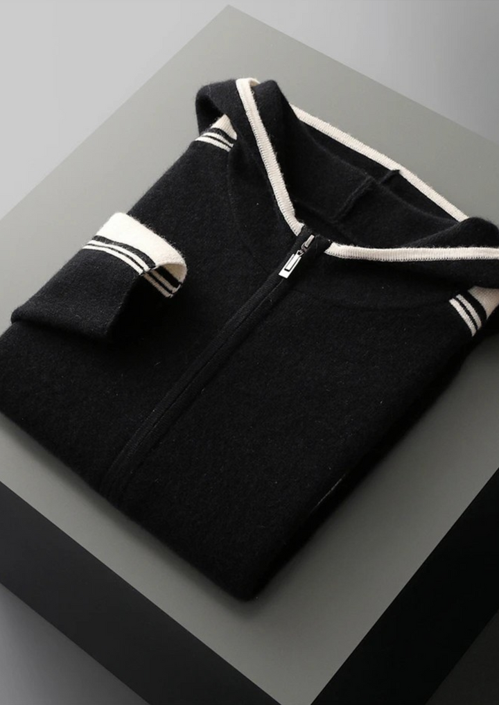 Damien | Luxury Cashmere Tracksuit Set - Navy Zip-Up Hoodie