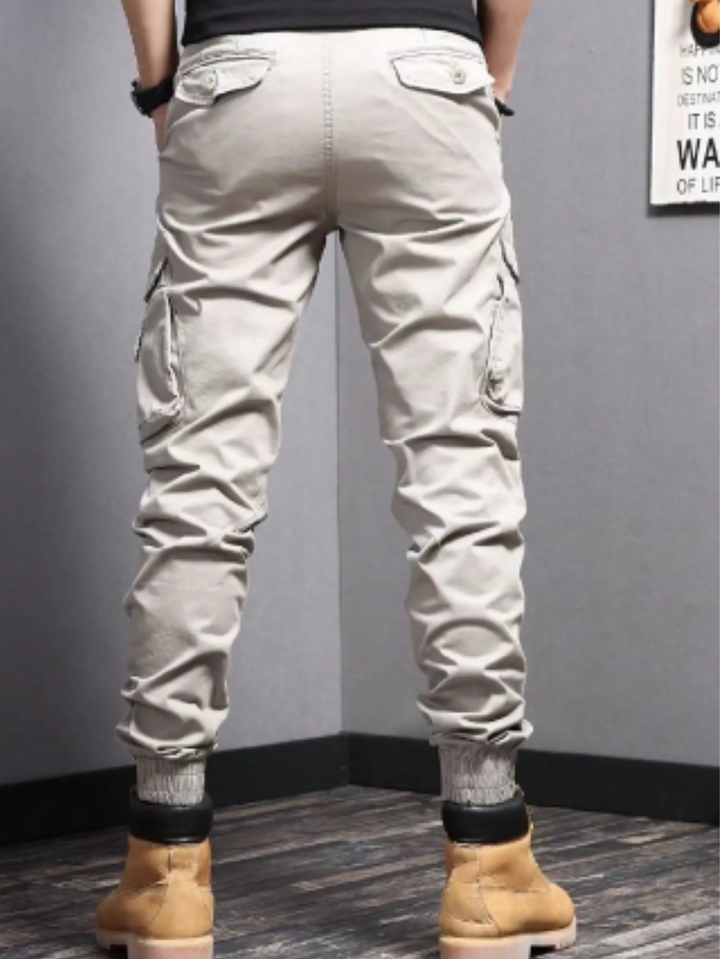 Evy | Sleek Tapered Cargo Trousers With Multi-Pocket Utility Design