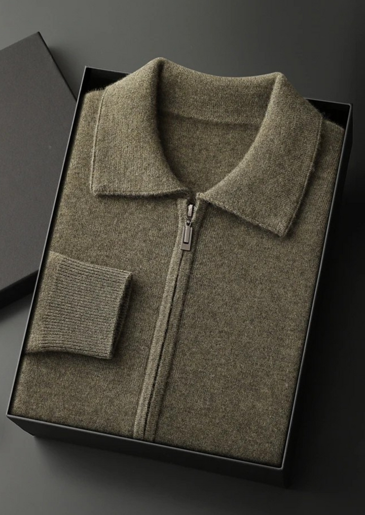 Kensington | Elegant Cashmere Zip Cardigan Men - Premium Knit