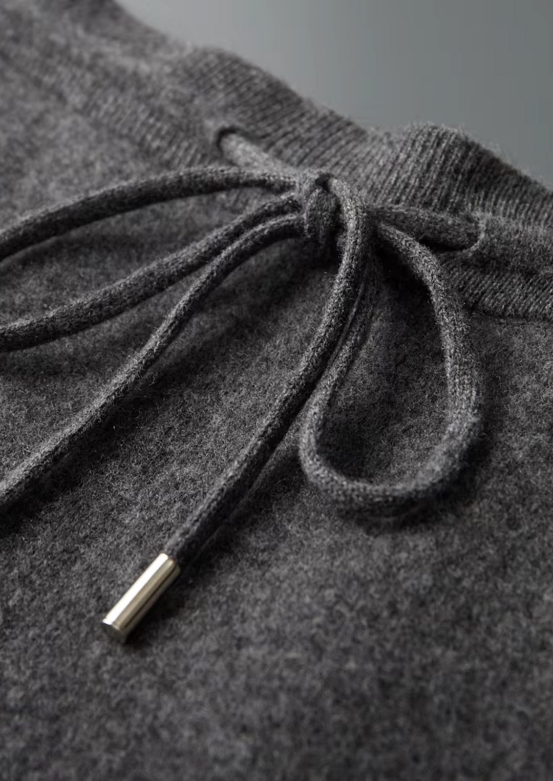 Renee | Elegant Wide Leg Cashmere Trousers With Drawstring