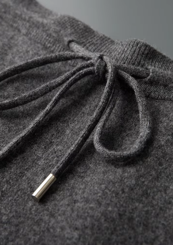 Renee | Elegant Wide Leg Cashmere Trousers With Drawstring