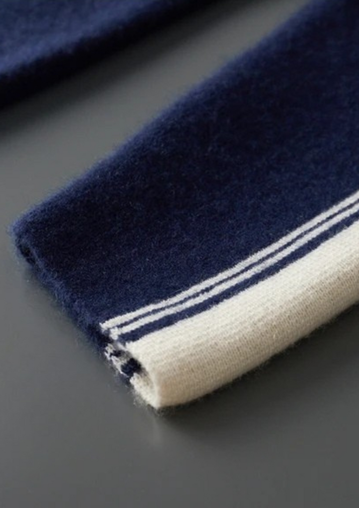 Damien | Luxury Cashmere Tracksuit Set - Navy Zip-Up Hoodie