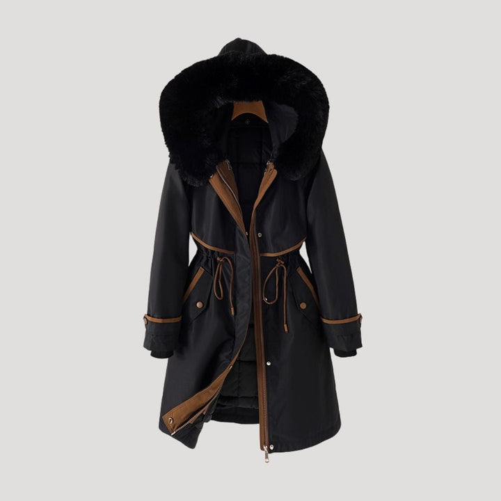 Faye | Elegant Long Waterproof Faux Fur Hood Winter Parka Coat
