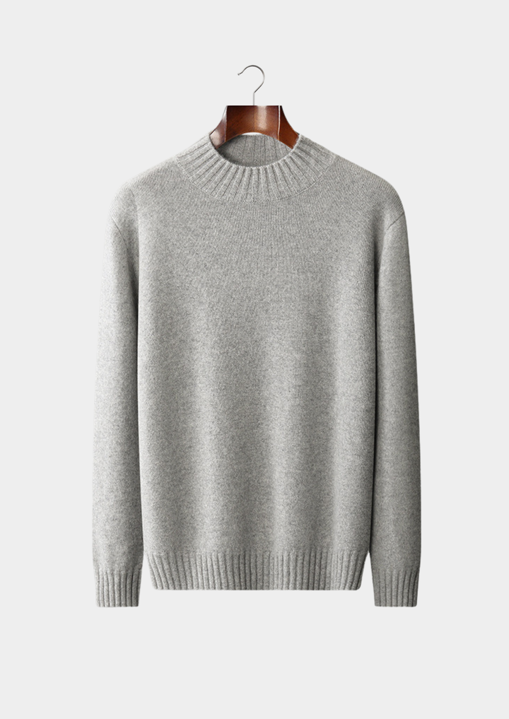 Monaco | Elegant 100% Cashmere Mock Neck Pullover Sweater