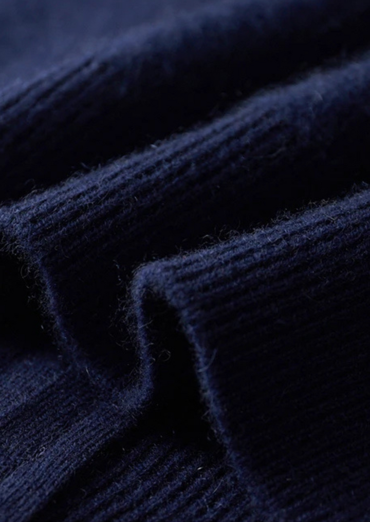 Damien | Luxury Cashmere Tracksuit Set - Navy Zip-Up Hoodie