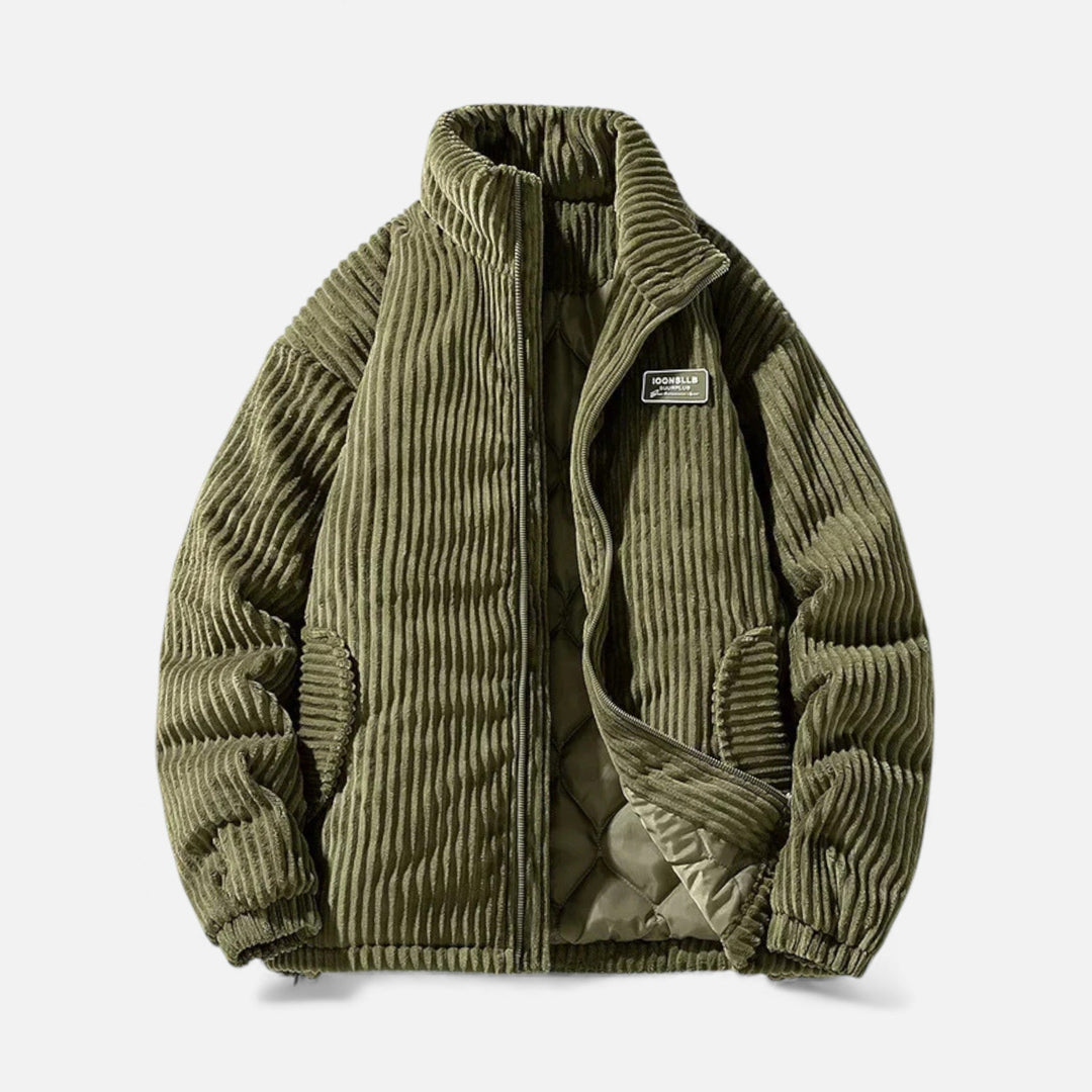 Nina | Stylish Corduroy Padded Winter Parka With High Collar