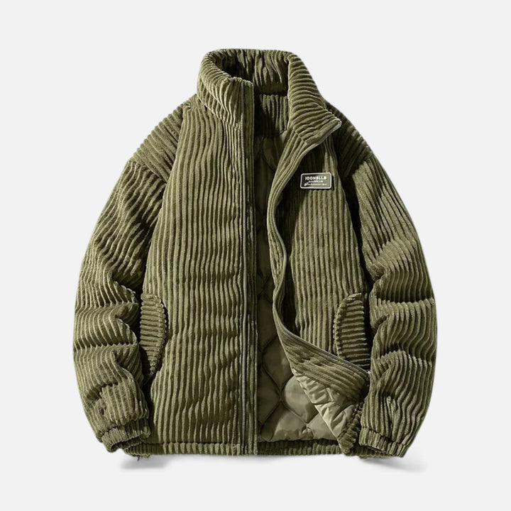 Nina | Stylish Corduroy Padded Winter Parka With High Collar
