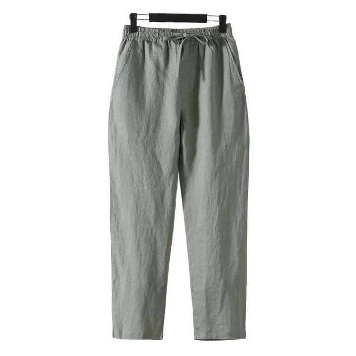 Alicia | Elegant Relaxed Fit Drawstring Linen Trousers