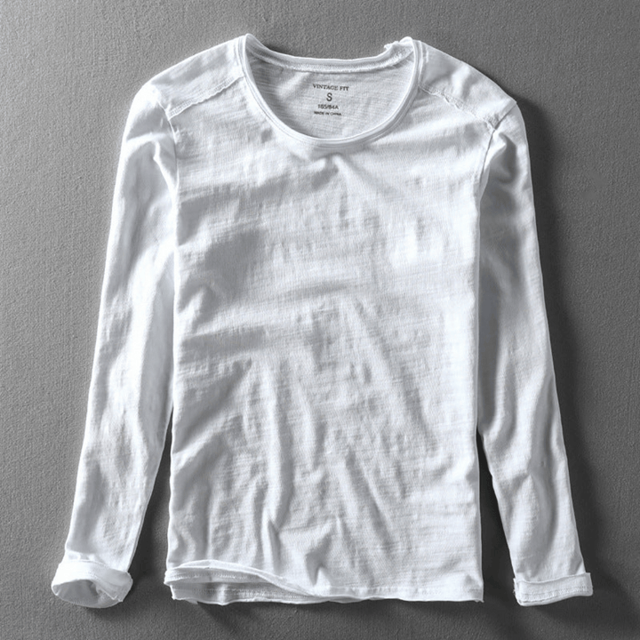Margot | Elegant Long Sleeve Crew Neck Organic Cotton Shirt