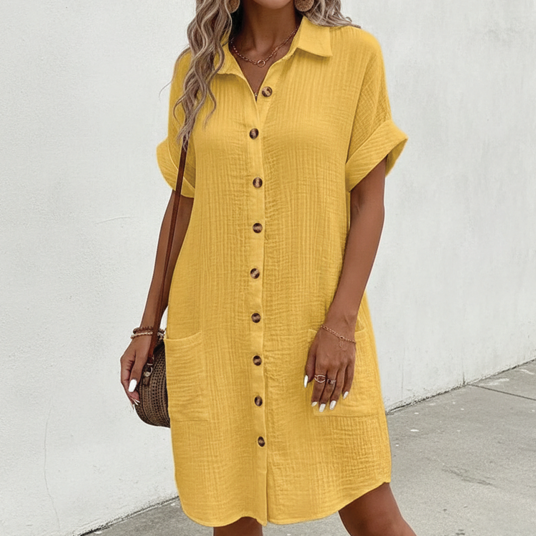Felicity | Chic Button-Down Midi Shirt Dress