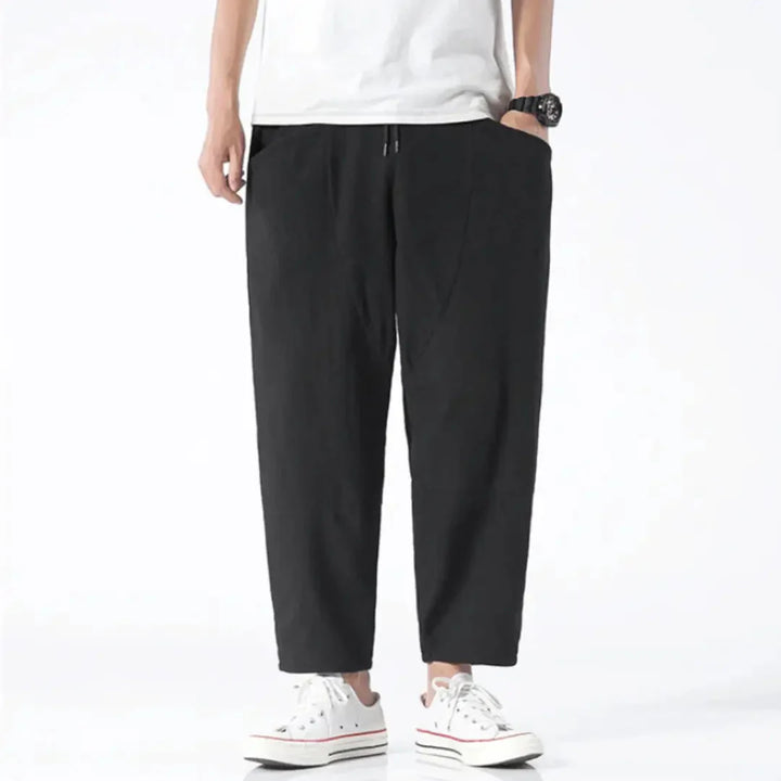 Margot | Effortless Cotton Linen Cropped Drawstring Pants
