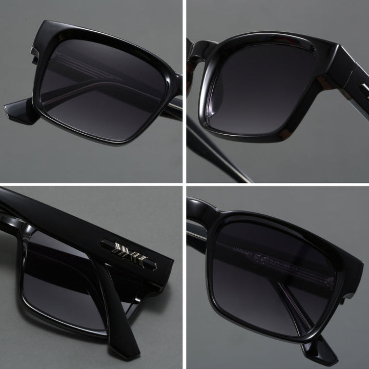 Emerson | Retro Square Frame Sunglasses With Tortoise Arms