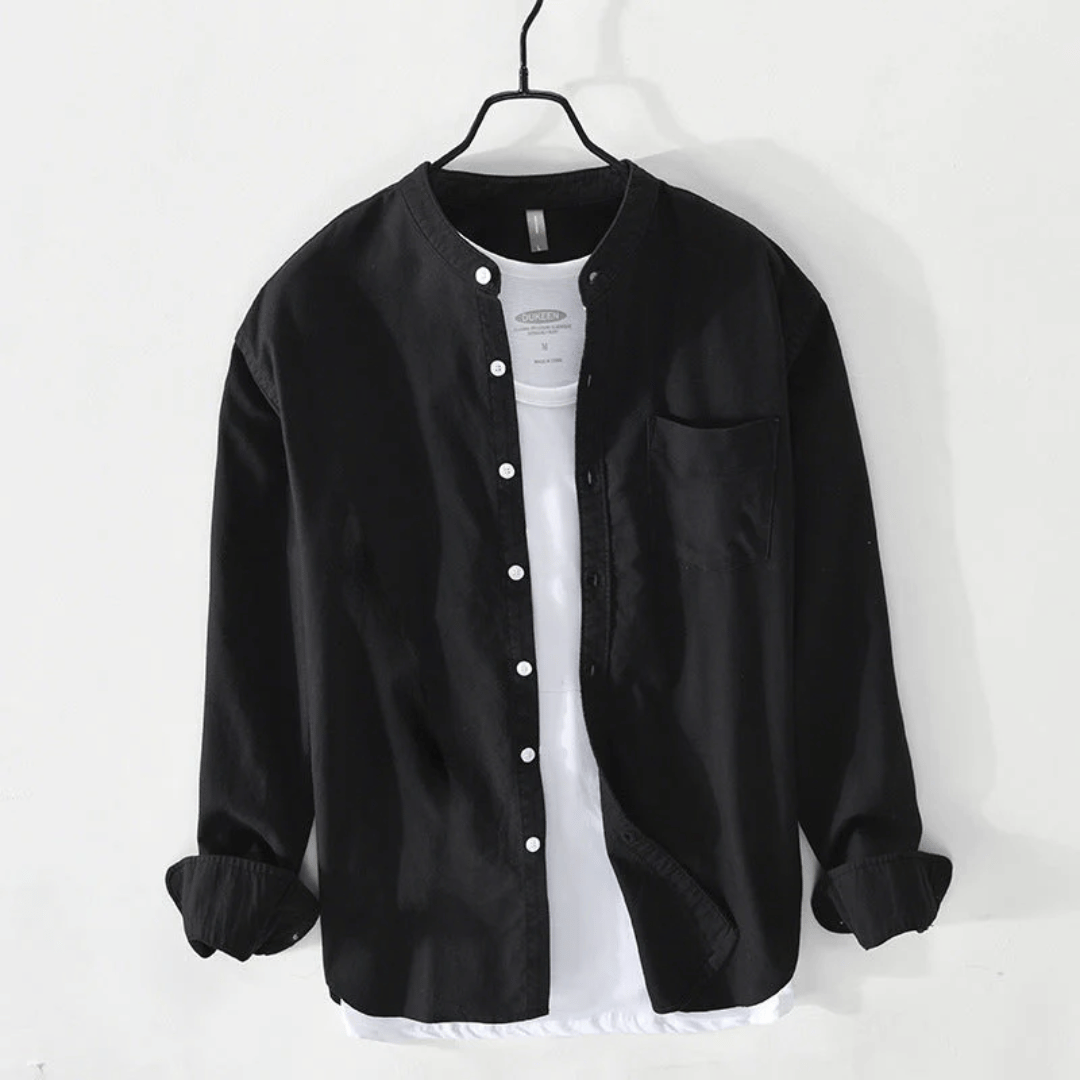 Serena | Stylish Cotton Button Up Shirt With Mandarin Collar