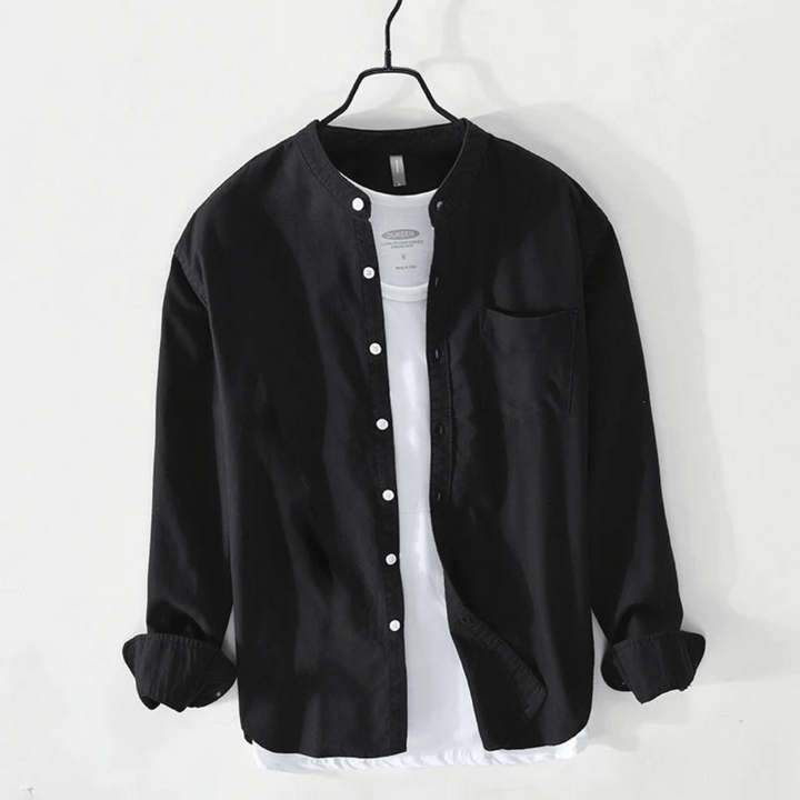 Serena | Stylish Cotton Button Up Shirt With Mandarin Collar