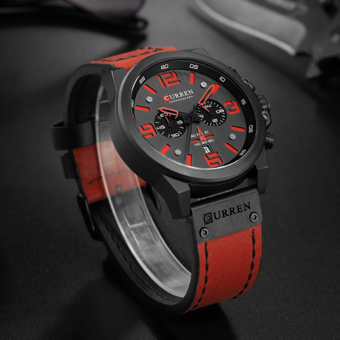 Hudson | Sleek Chronograph Men's Watch With Brown Leather Strap