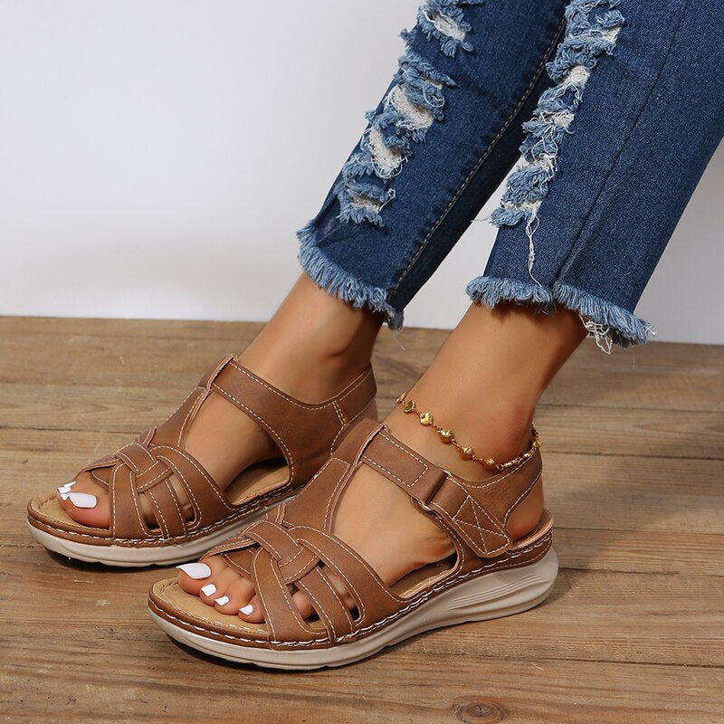 Felicity | Elegant Arch Support Walking Sandals With Buckle Straps