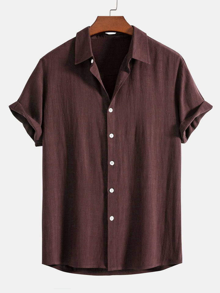 Byron | Elegant Short Sleeve Linen Shirt And Pants Set Men