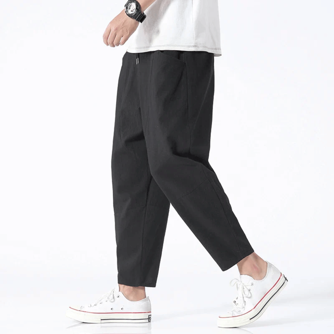 Margot | Effortless Cotton Linen Cropped Drawstring Pants