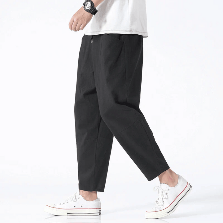 Margot | Effortless Cotton Linen Cropped Drawstring Pants