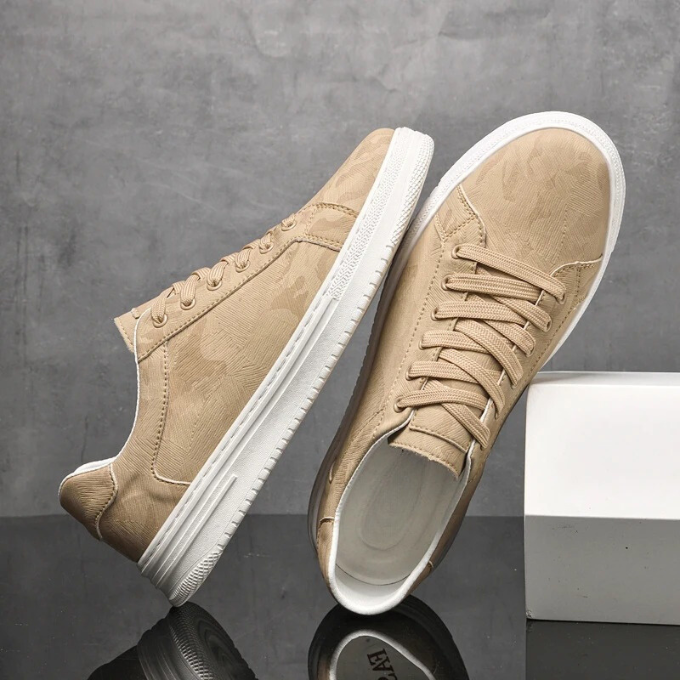 Margot | Stylish Black Leather Lace-Up Sneakers For Men