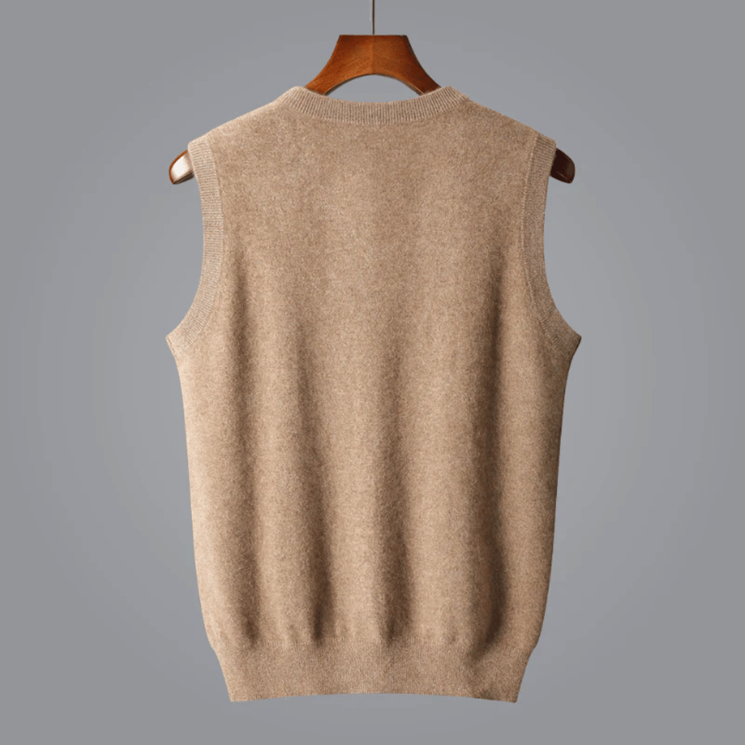 Fiona | Elegant V-Neck Sleeveless Cashmere Vest