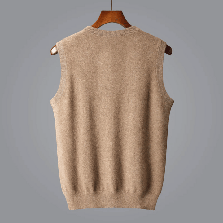 Fiona | Elegant V-Neck Sleeveless Cashmere Vest