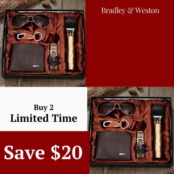 Vivienne | Elegant Men's 5-Piece Aviator Gift Set With Watch