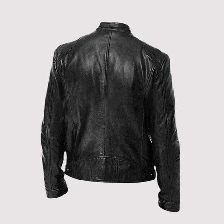 Clayton | Sleek Genuine Leather Moto Jacket Men - Black