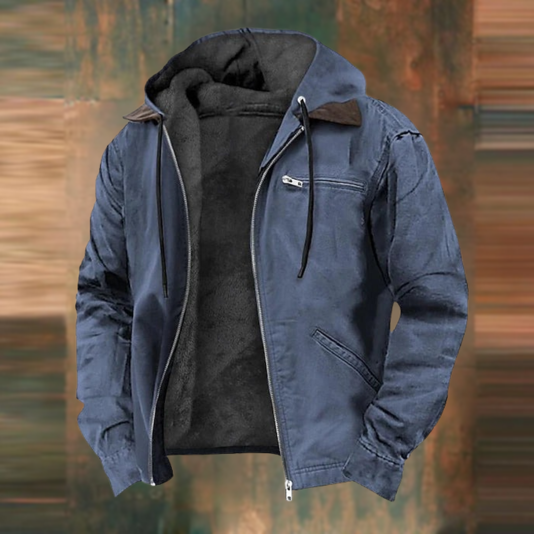 Jakob | Elegant Brown Hooded Bomber Jacket With Inner Layer