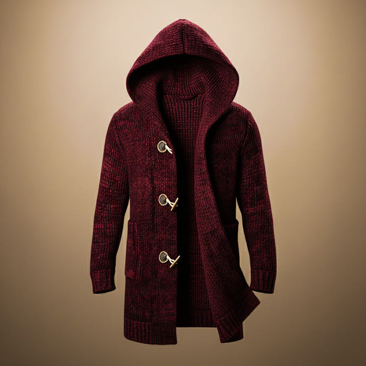 Payton | Stylish Hooded Wool Cardigan With Toggle Closure