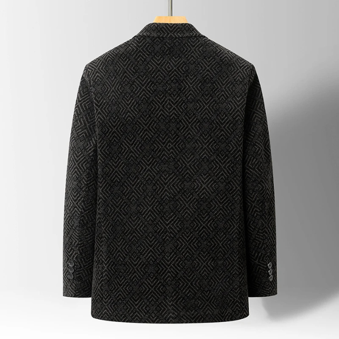 Marcus | Stylish Textured Wool Blazer With Faux Fur Lining