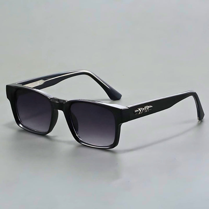 Emerson | Retro Square Frame Sunglasses With Tortoise Arms