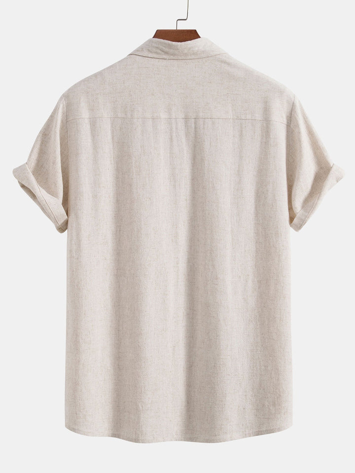 Byron | Elegant Short Sleeve Linen Shirt And Pants Set Men