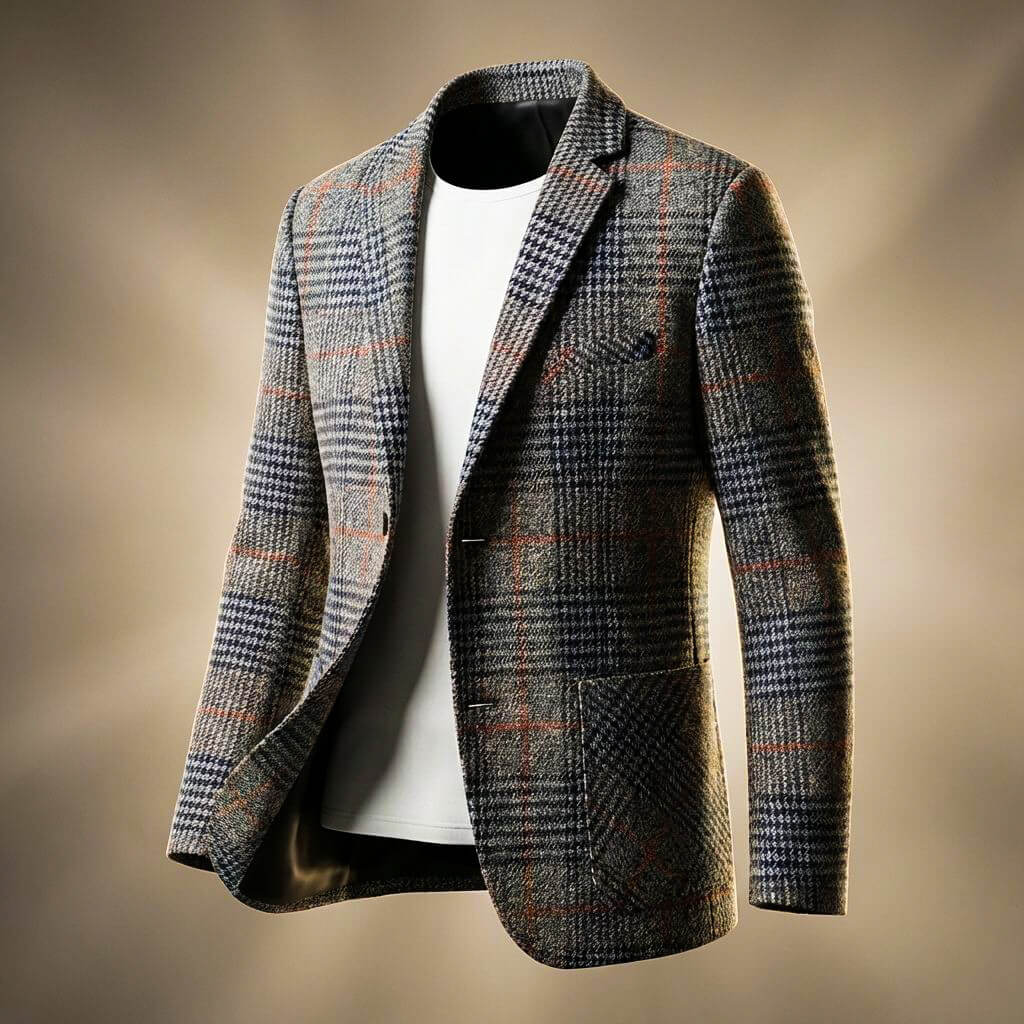 Marcus | Elegant Houndstooth Wool Blazer With Notch Lapels
