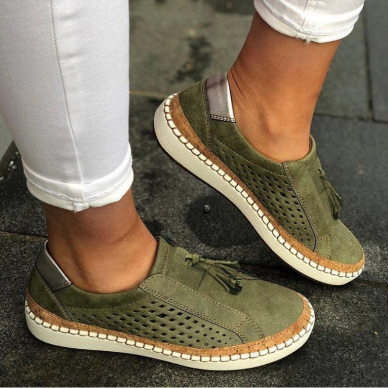 Zelda | Breathable Perforated Slip-On Sneakers With Arch Support