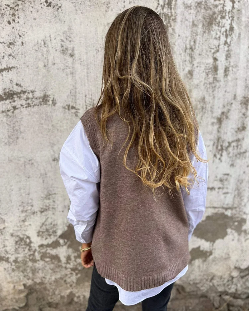 Eloise | Elegant V-Neck Sleeveless Knit Sweater Vest